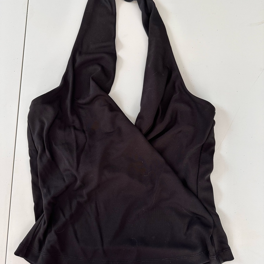 Nicole Miller Black Halter Blouse